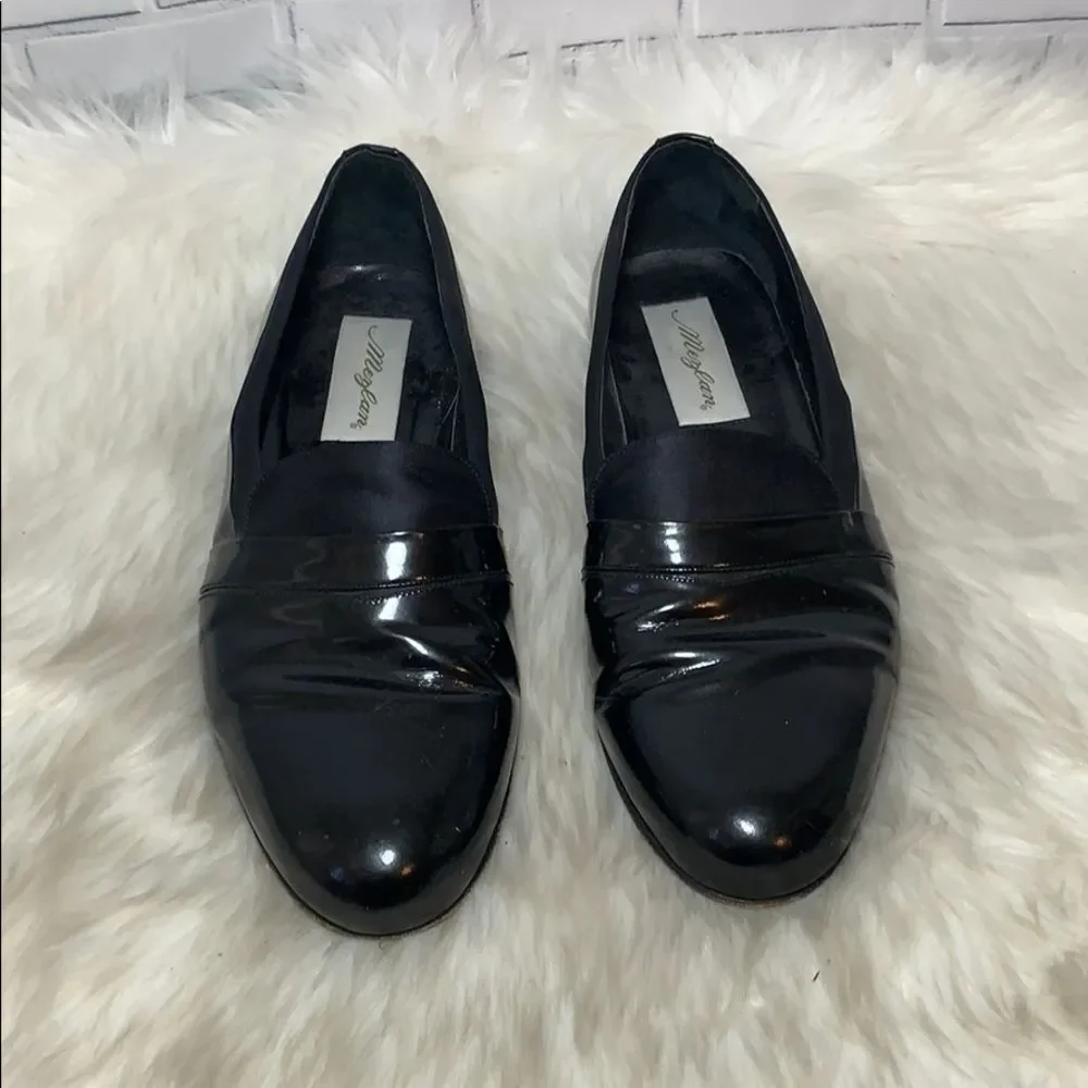 Mezlan Mirage Tuxedo Black Patent Loafers Sz 9‎